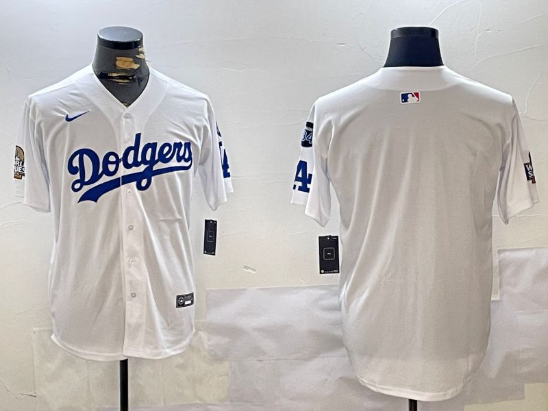 Men Los Angeles Dodgers Blank White Game 2024 Nike MLB Jersey style 1120